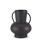 Tasya Small Matte Black Metal Vase by Mercana at Eve Furniture