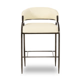 Tatum Cream Vegan Leather and 2-Tone Jacquard Counter Stool by TOV Furniture at Eve Furniture