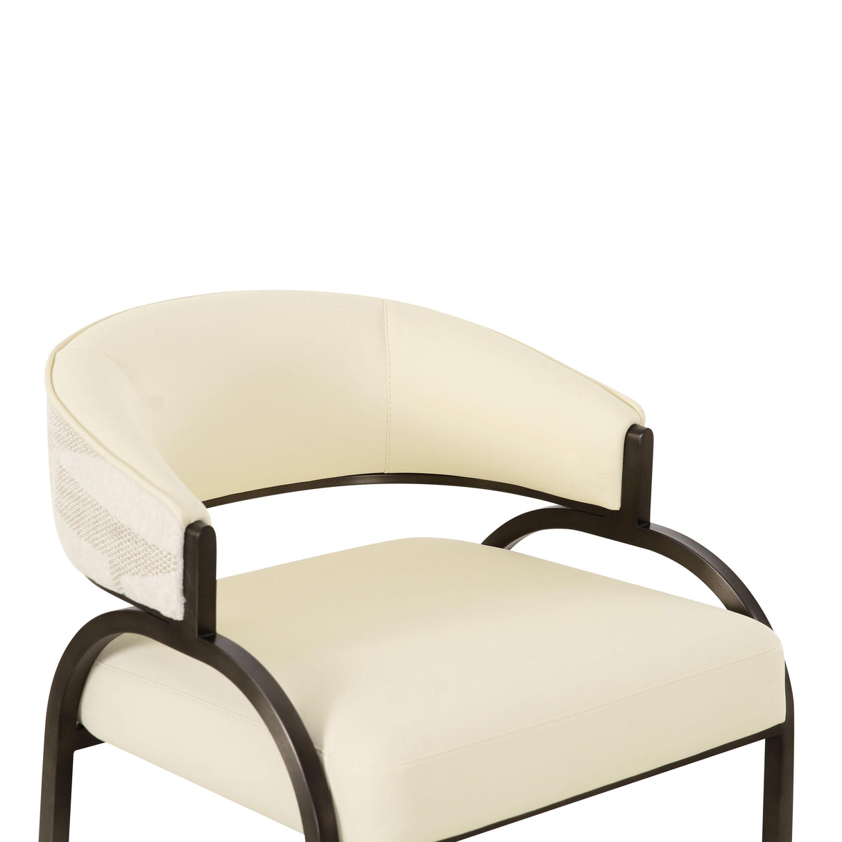 Tatum Cream Vegan Leather and 2-Tone Jacquard Counter Stool by TOV Furniture at Eve Furniture