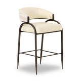 Tatum Cream Vegan Leather and 2-Tone Jacquard Counter Stool by TOV Furniture at Eve Furniture