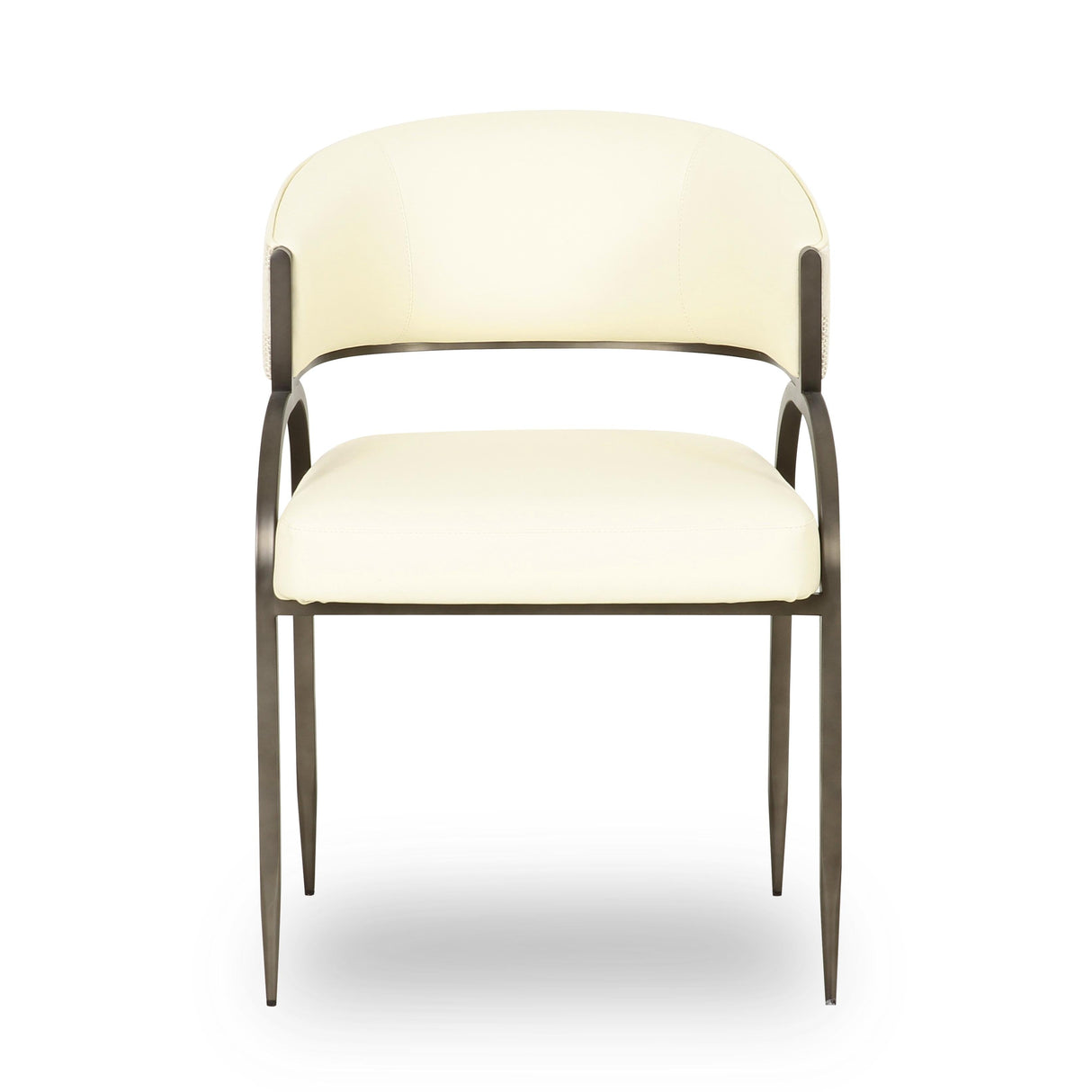 Tatum Cream Vegan Leather and 2-Tone Jacquard Dining Chair by TOV Furniture at Eve Furniture