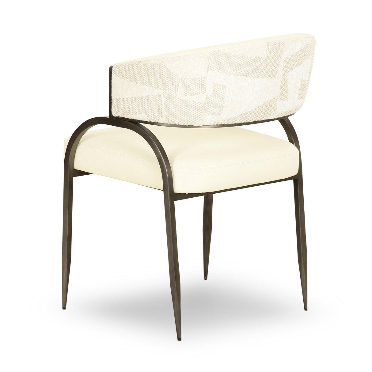 Tatum Cream Vegan Leather and 2-Tone Jacquard Dining Chair by TOV Furniture at Eve Furniture