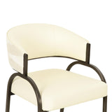 Tatum Cream Vegan Leather and 2-Tone Jacquard Dining Chair by TOV Furniture at Eve Furniture