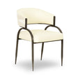 Tatum Cream Vegan Leather and 2-Tone Jacquard Dining Chair by TOV Furniture at Eve Furniture