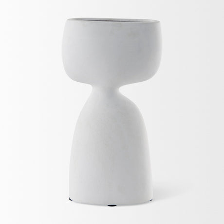 Tatum Sculptural White Ceramic Vase by Mercana at Eve Furniture