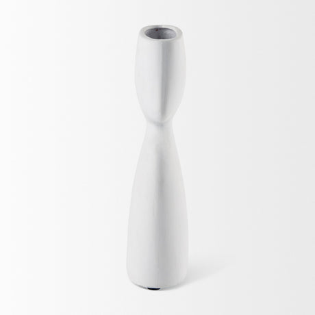 Tatum Sculptural White Ceramic Vase by Mercana at Eve Furniture