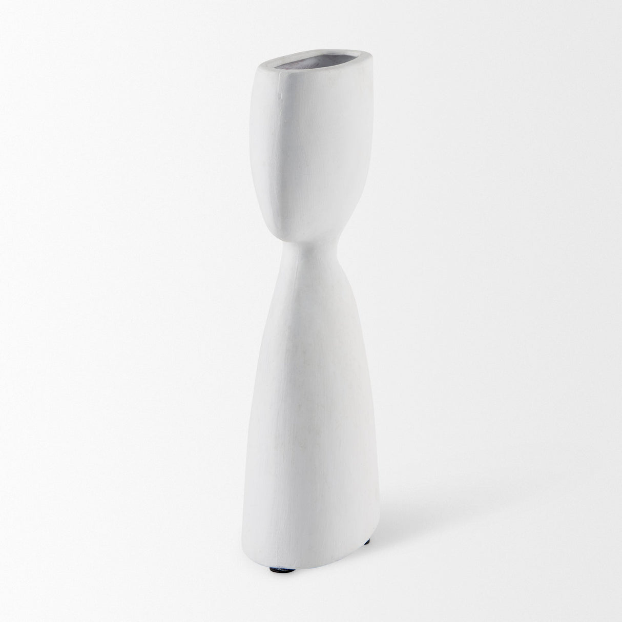 Tatum Sculptural White Ceramic Vase by Mercana at Eve Furniture