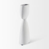 Tatum Sculptural White Ceramic Vase by Mercana at Eve Furniture