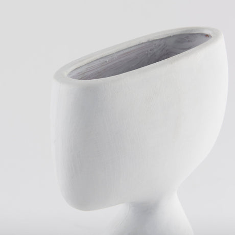 Tatum Sculptural White Ceramic Vase by Mercana at Eve Furniture