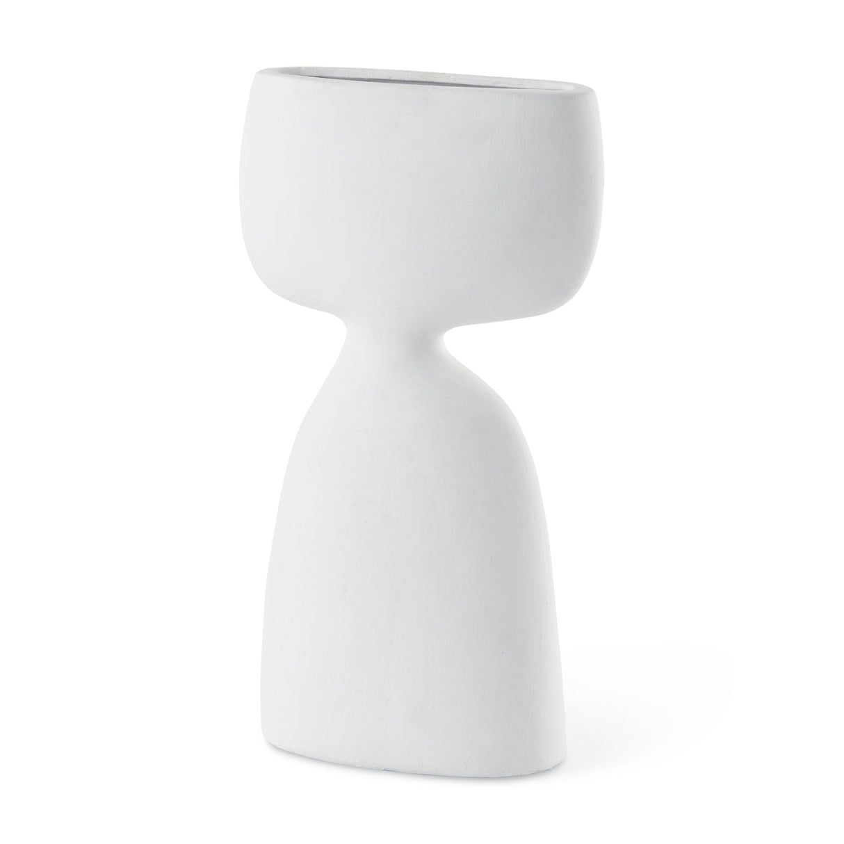Tatum Sculptural White Ceramic Vase by Mercana at Eve Furniture