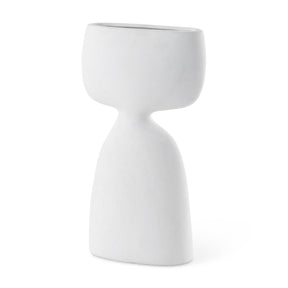 Tatum Sculptural White Ceramic Vase by Mercana at Eve Furniture