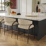 Tatum Taupe Textured Performance Boucle Counter Stool by TOV Furniture at Eve Furniture