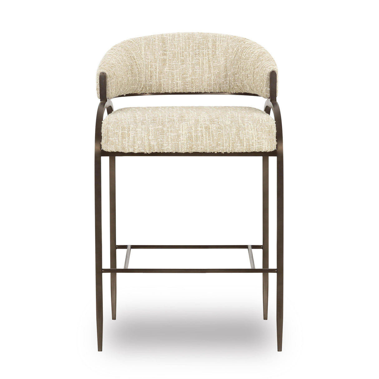 Tatum Taupe Textured Performance Boucle Counter Stool by TOV Furniture at Eve Furniture