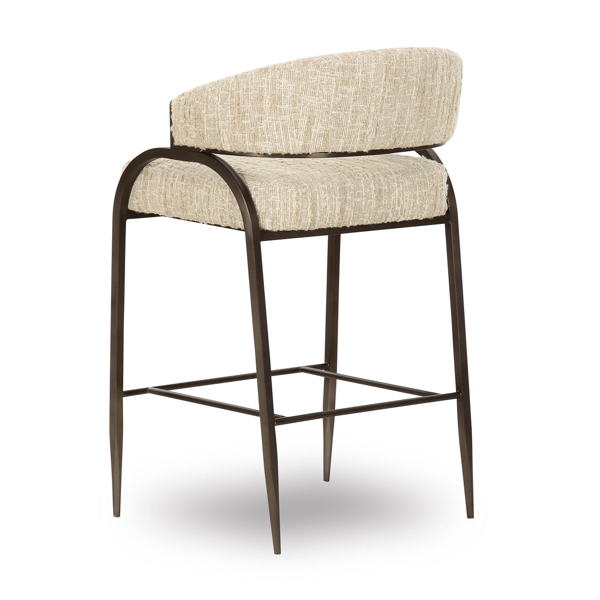 Tatum Taupe Textured Performance Boucle Counter Stool by TOV Furniture at Eve Furniture