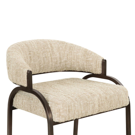 Tatum Taupe Textured Performance Boucle Counter Stool by TOV Furniture at Eve Furniture
