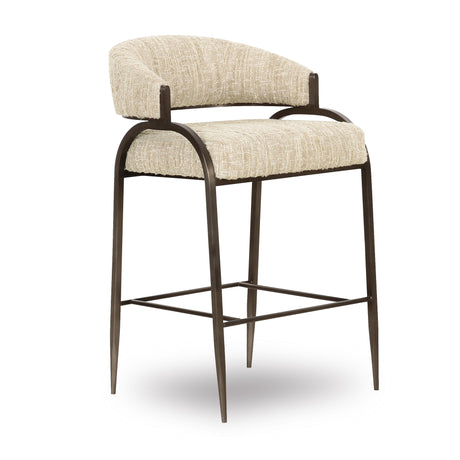 Tatum Taupe Textured Performance Boucle Counter Stool by TOV Furniture at Eve Furniture