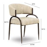 Tatum Taupe Textured Performance Boucle Dining Chair by TOV Furniture at Eve Furniture