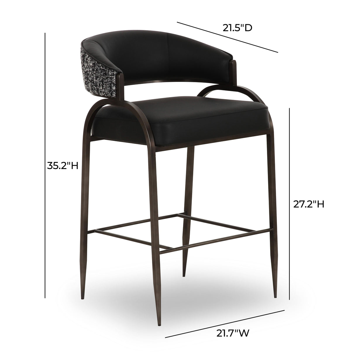 Tatum Vegan Leather 2-Tone Counter Stool by TOV Furniture at Eve Furniture