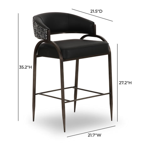 Tatum Vegan Leather 2-Tone Counter Stool by TOV Furniture at Eve Furniture