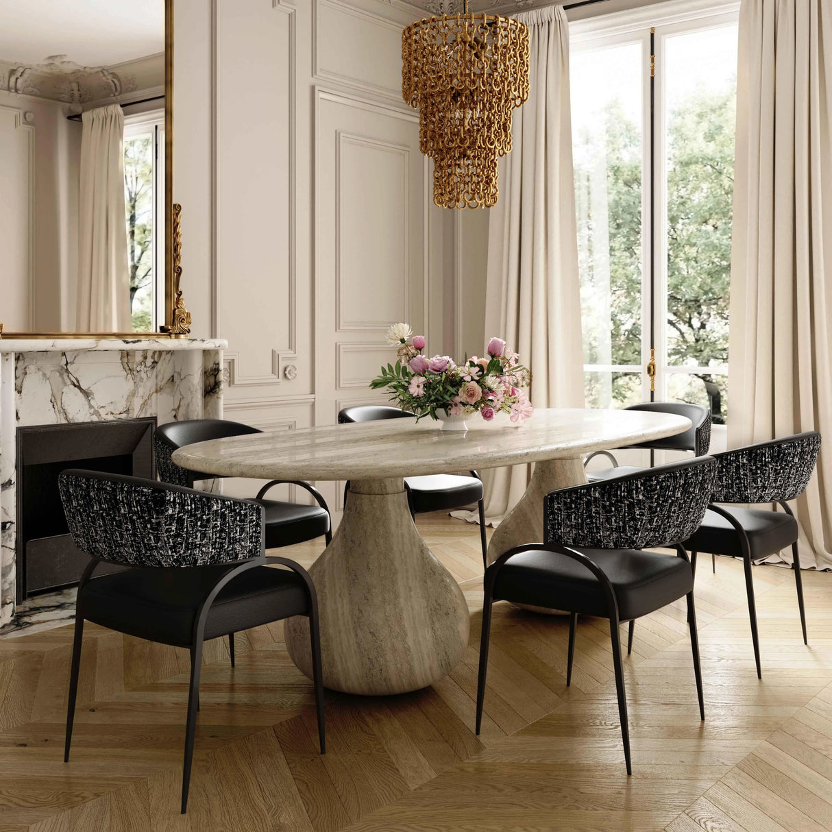 Tatum Vegan Leather 2-Tone Dining Chair by TOV Furniture at Eve Furniture