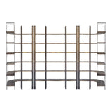 Taunton I Brown Wood and Black Iron Six Shelving Unit by Mercana at Eve Furniture