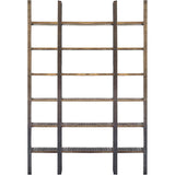 Taunton I Brown Wood and Black Iron Six Shelving Unit by Mercana at Eve Furniture