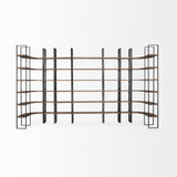 Taunton II Dark Brown Wood And Black Iron Six Shelving Unit by Mercana at Eve Furniture