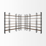 Taunton II Dark Brown Wood And Black Iron Six Shelving Unit by Mercana at Eve Furniture