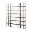Taunton Medium Brown Wood W/ Antique Nickel Metal Frame 6 Tier Shelving Unit by Mercana at Eve Furniture