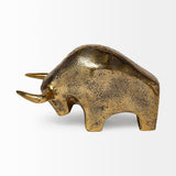 Tauro I 9L x 4W Gold Cast Aluminum Raging Bull by Mercana at Eve Furniture