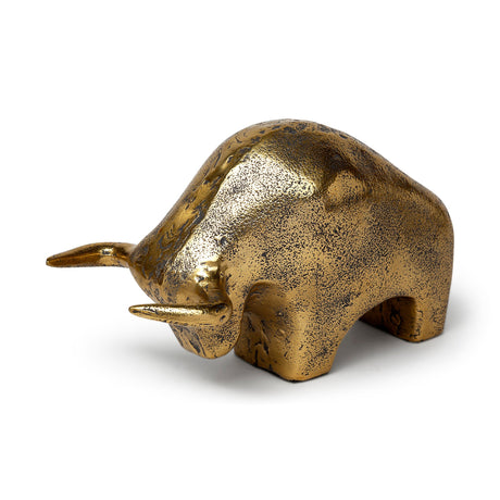 Tauro I Gold Cast Aluminum Raging Bull by Mercana at Eve Furniture
