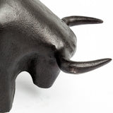 Tauro II 9L x 4W Black Cast Aluminum Raging Bull by Mercana at Eve Furniture