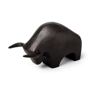 Tauro II 9L x 4W Black Cast Aluminum Raging Bull by Mercana at Eve Furniture