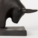 Tauro III (Set of 2) 10L x 5W Black Cast Aluminum Raging Bull Bookends by Mercana at Eve Furniture