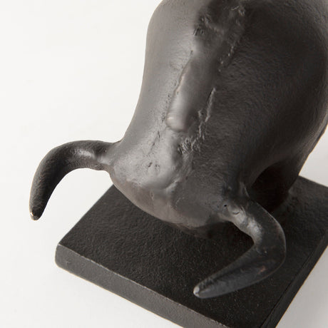Tauro III (Set of 2) Black Cast Aluminum Raging Bull Bookends by Mercana at Eve Furniture