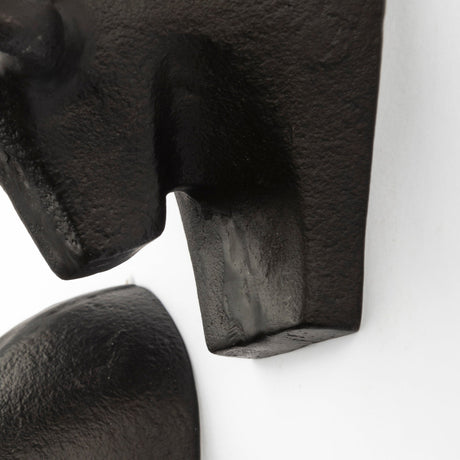 Tauro IV (Set of 2) Black Cast Aluminum Raging Bull Wall Decor by Mercana at Eve Furniture