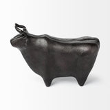 Taurus II 9L x 4W Black Cast Aluminum Bull Decorative Object by Mercana at Eve Furniture