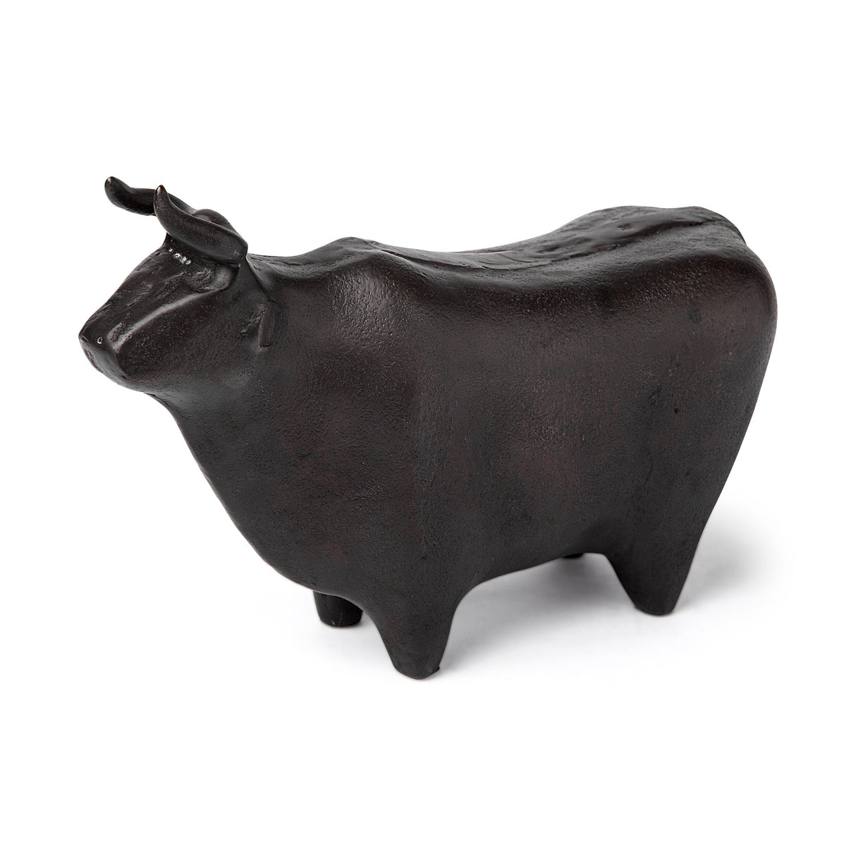 Taurus II 9L x 4W Black Cast Aluminum Bull Decorative Object by Mercana at Eve Furniture