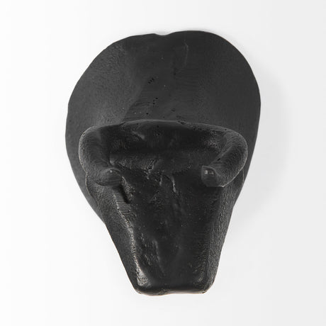 Taurus IV (Set of 2) Black Cast Aluminum Bull Wall Decor by Mercana at Eve Furniture