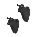 Taurus IV (Set of 2) Black Cast Aluminum Bull Wall Decor by Mercana at Eve Furniture