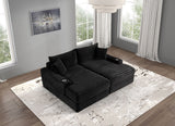 Tavedestrand Black Double Chaise Sofa