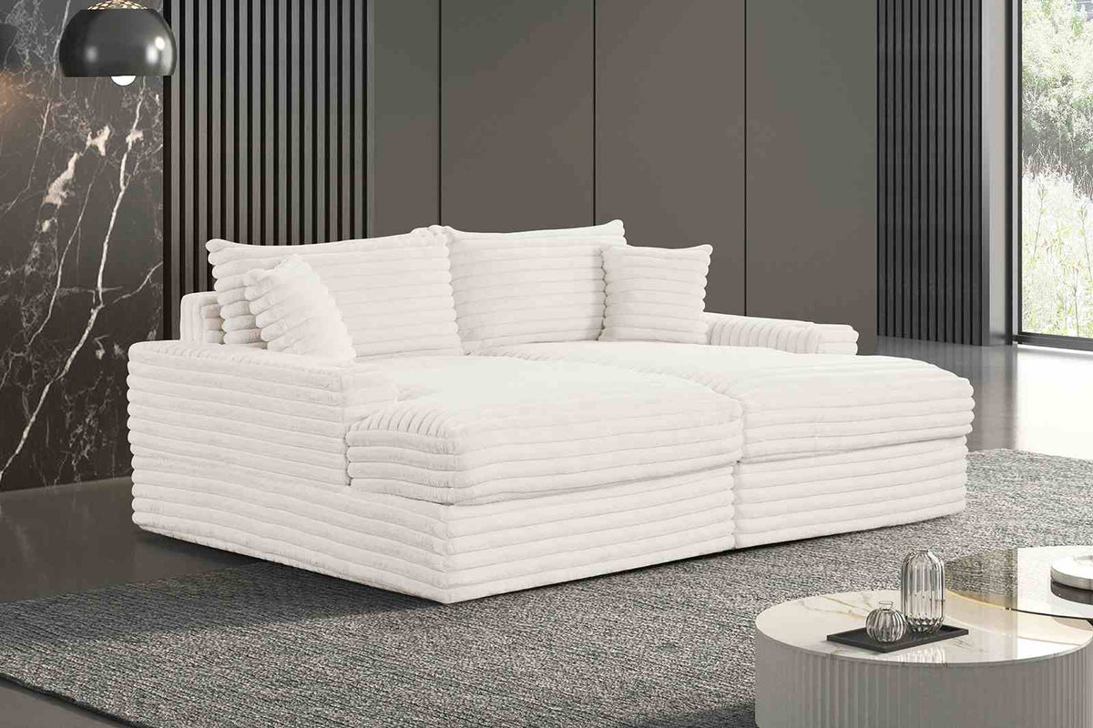 Tavedestrand White Double Chaise Sofa by Furniture of America at Eve Furniture