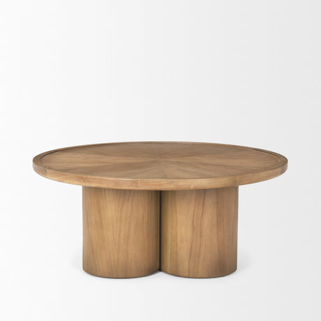 Tavi Medium Brown Round Coffee Table by Mercana at Eve Furniture