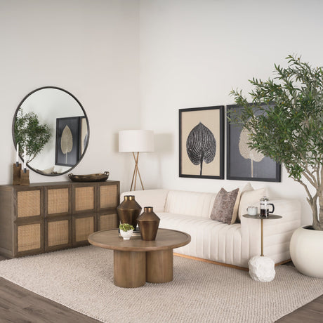 Tavi Medium Brown Round Coffee Table by Mercana at Eve Furniture