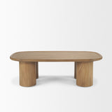 Tavi Rectangular Natural Brown w/ Column Legs Coffee Table by Mercana at Eve Furniture