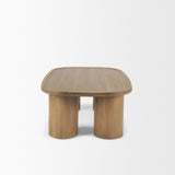 Tavi Rectangular Natural Brown w/ Column Legs Coffee Table by Mercana at Eve Furniture