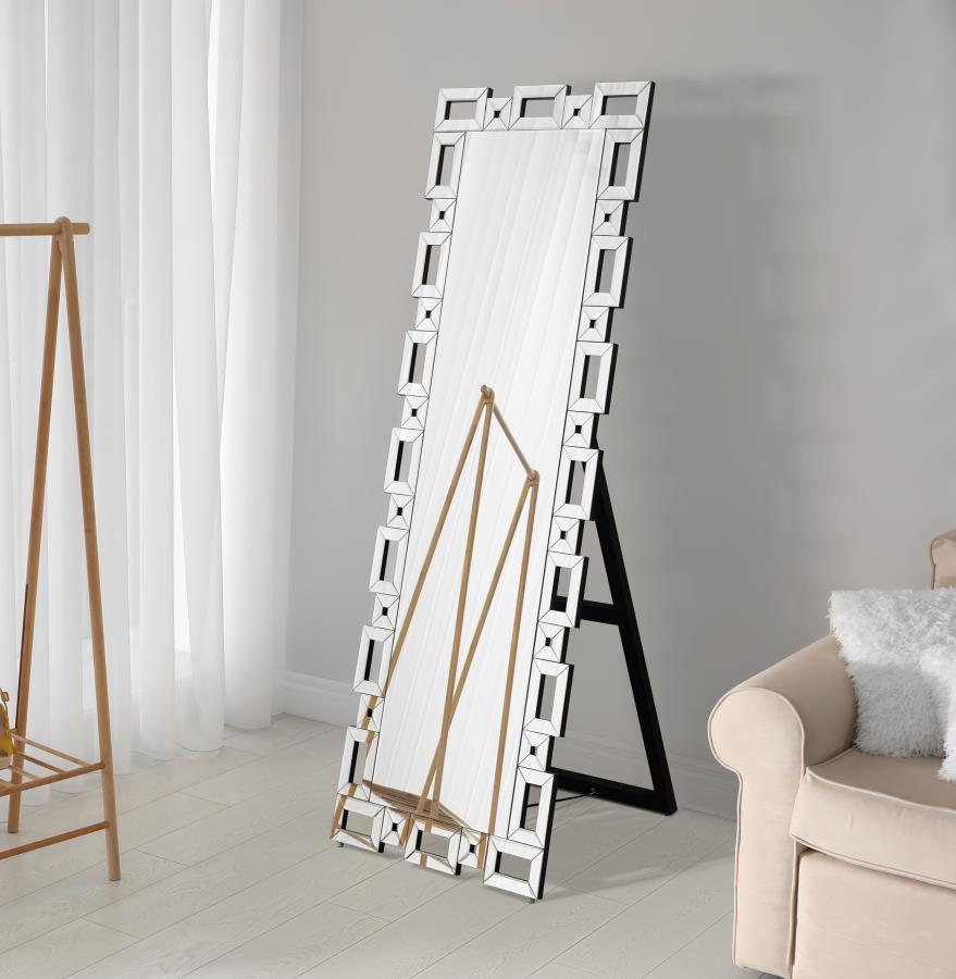 Tavin Geometric Frame Cheval Mirror by Coaster at Eve Furniture