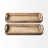 Tawny (Set of 2) Natural Wooden Trays by Mercana at Eve Furniture