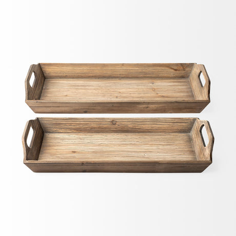 Tawny (Set of 2) Natural Wooden Trays by Mercana at Eve Furniture