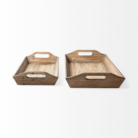 Tawny (Set of 2) Natural Wooden Trays by Mercana at Eve Furniture